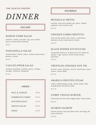 Brown Borders Dinner Menu - Templates by Canva