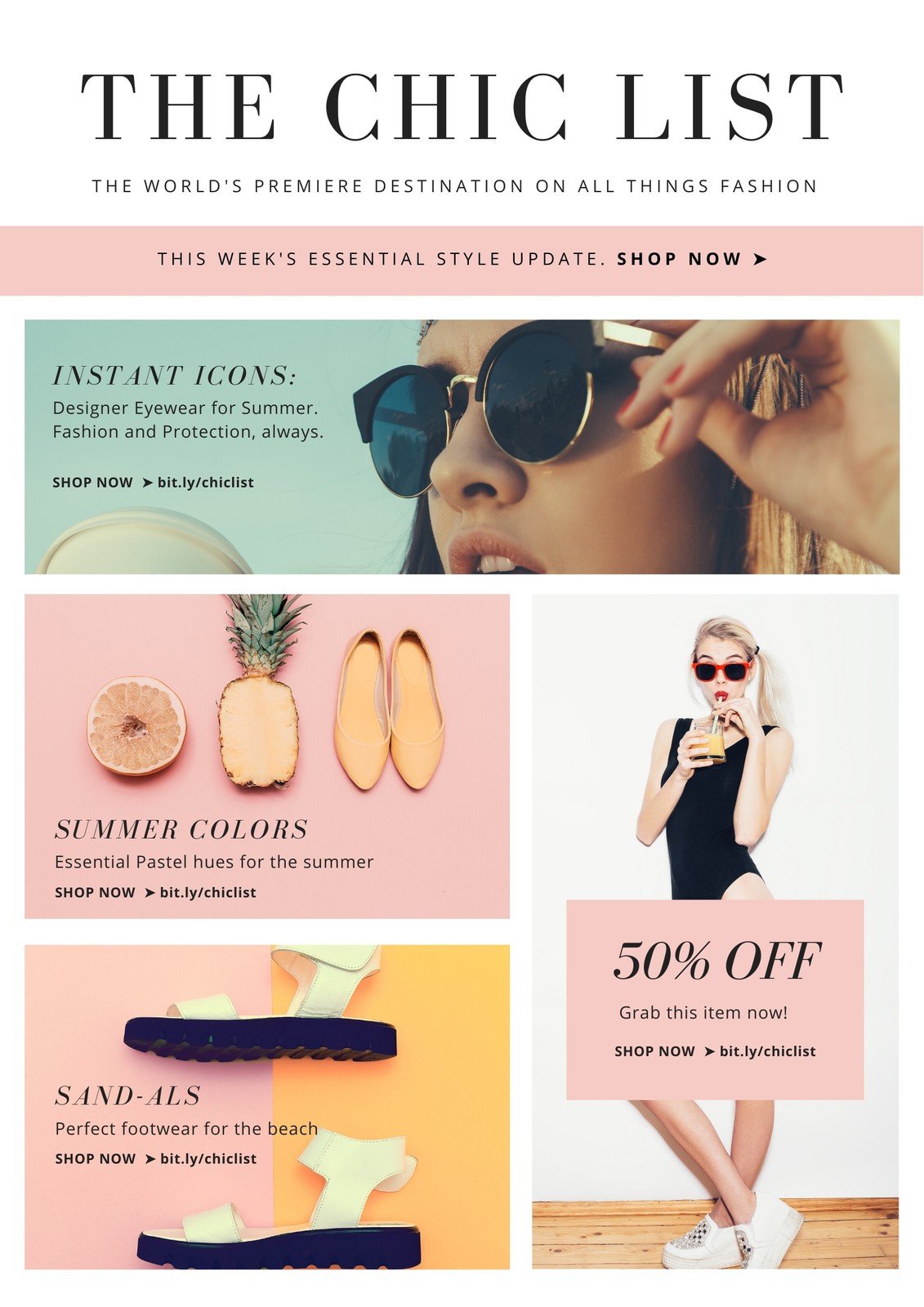 Pink Simple Fashion Newsletter - Templates by Canva