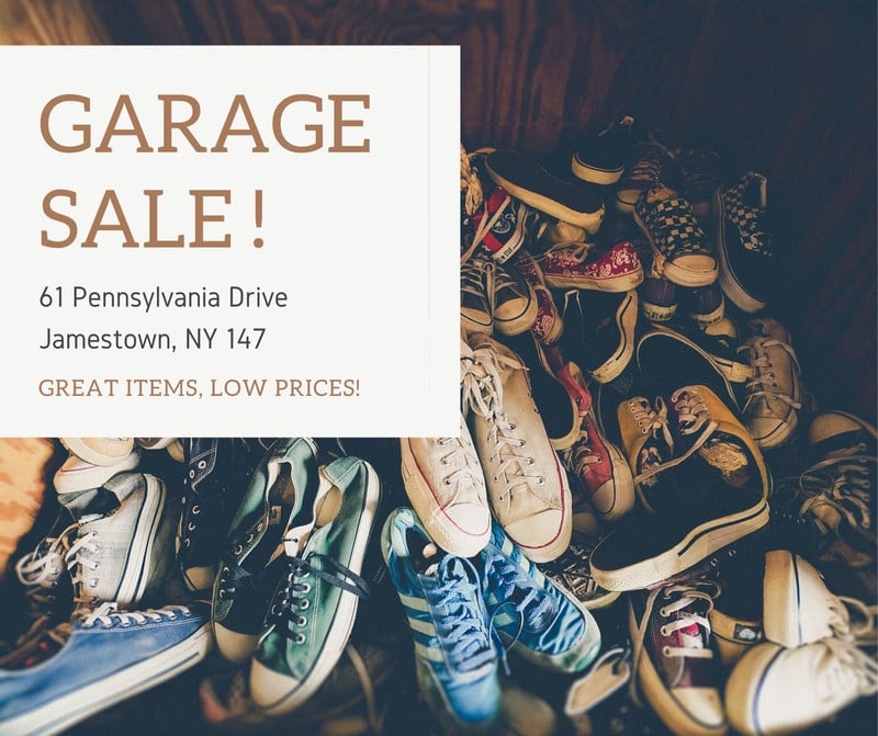 Brown Simple Yard Garage Sale Facebook Post Templates By Canva