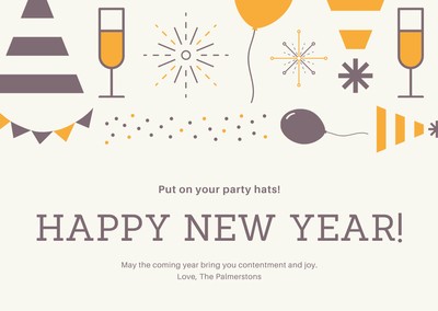 Free printable, customizable New Year card templates | Canva