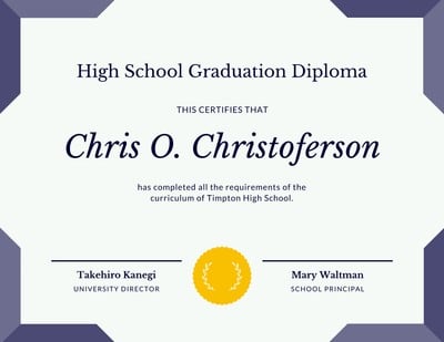 How to get my high school diploma online for free Free Printable High School Diploma Certificate Templates Canva