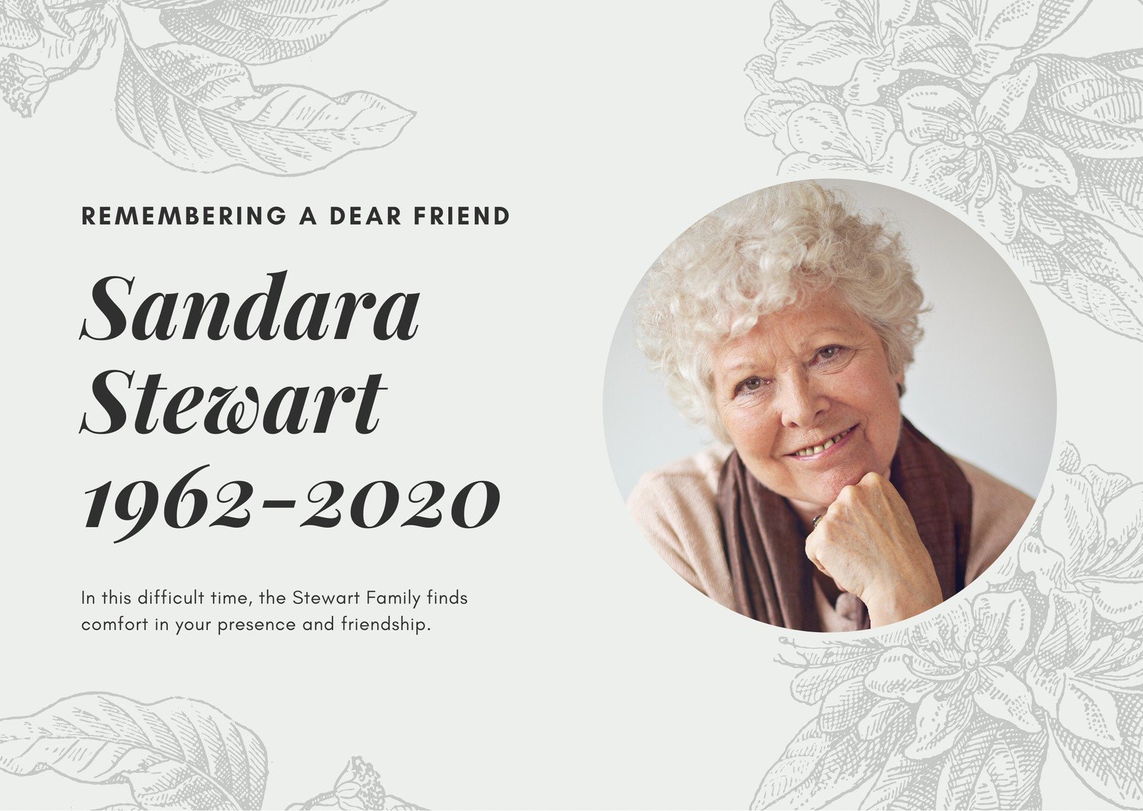 Free Printable Customizable Obituary Card Templates Canva Create an obituary online free