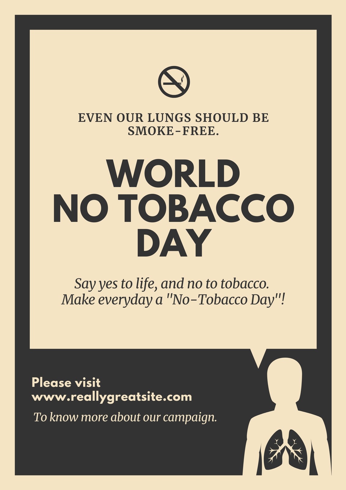 Free printable World No Tobacco Day poster templates Canva