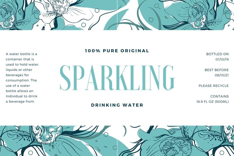 Customize 57+ Water Bottle Labels Templates Online Canva