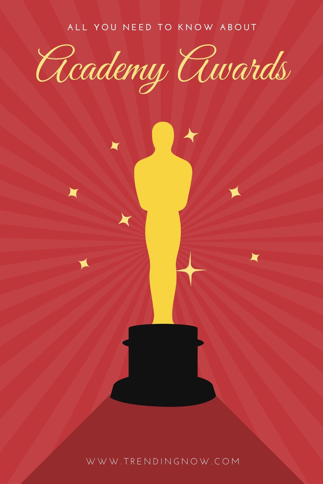 Red and Yellow Trophy Academy Awards Pinterest Graphic
