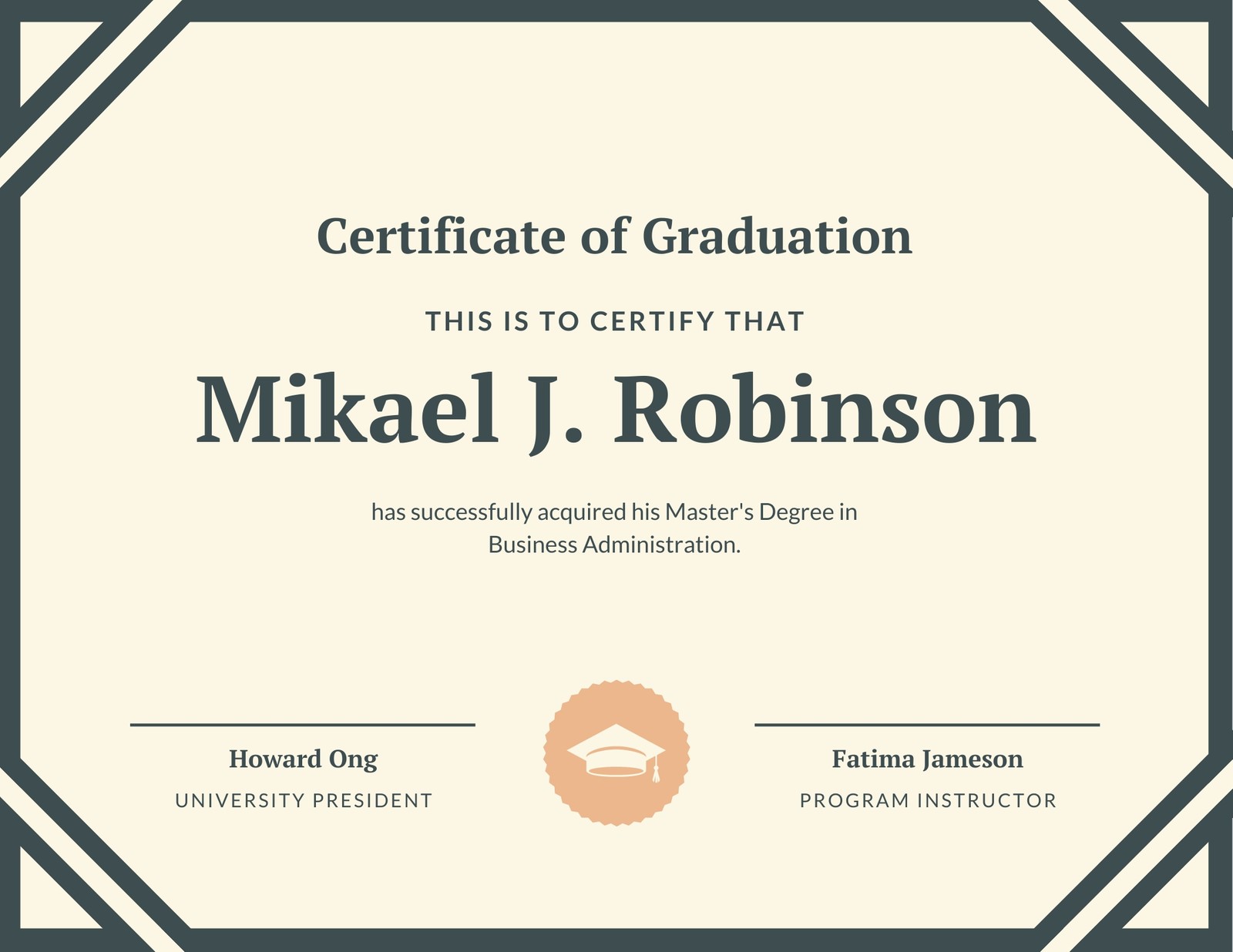 Dark Green and Beige University Business Diploma Certificate With Regard To University Graduation Certificate Template