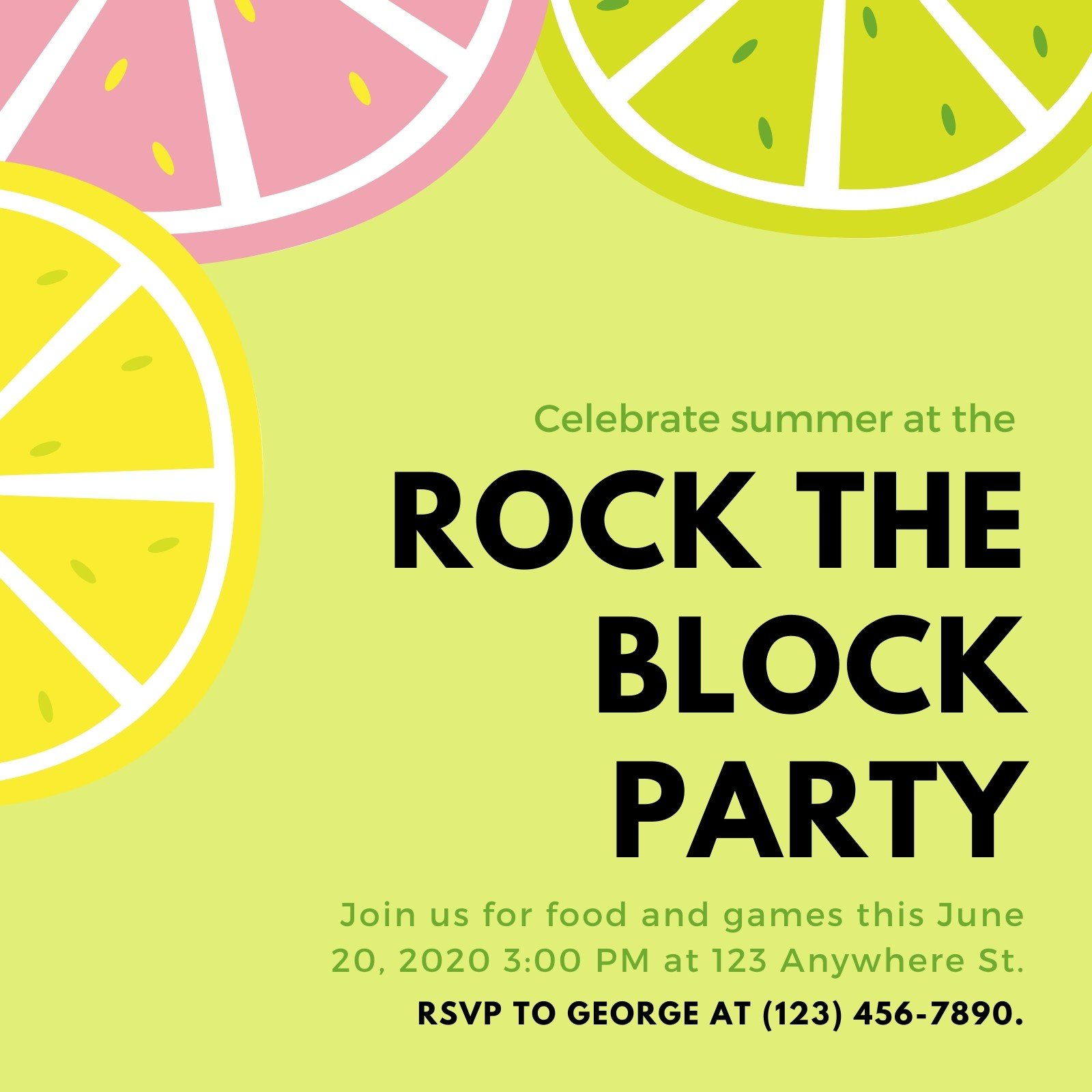 Free Block Party Invitation Template