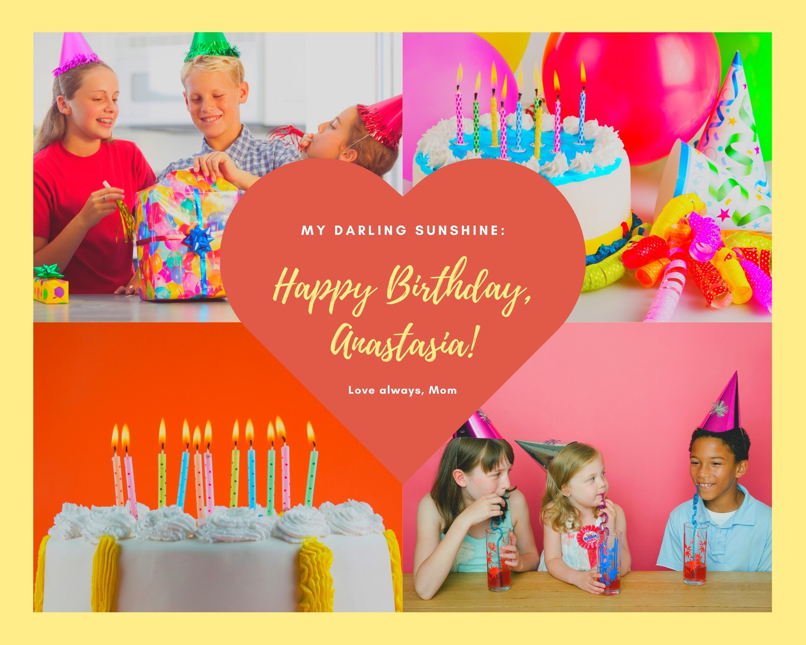 Free, fun and customizable birthday photo collage templates  Canva With Birthday Card Collage Template