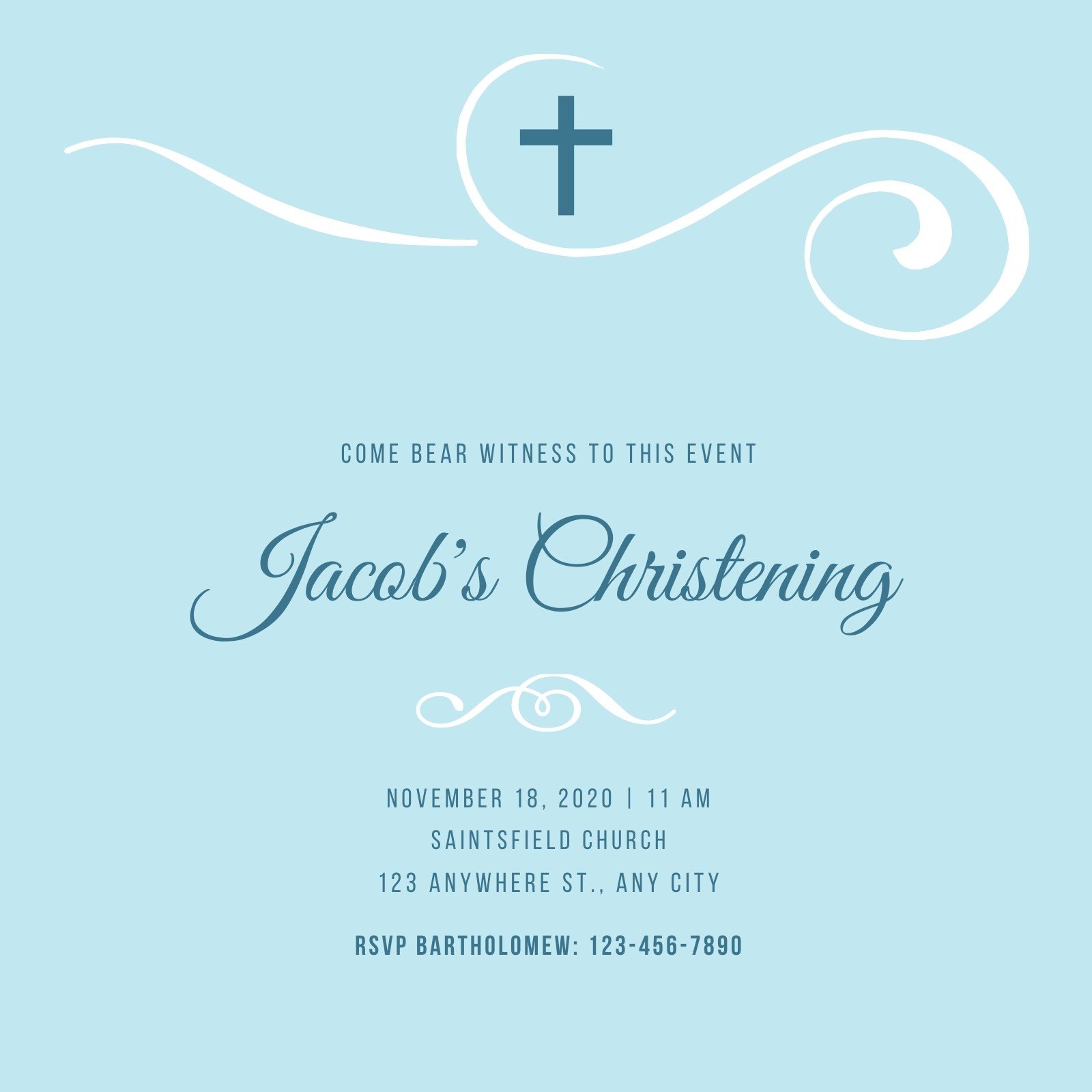 Free printable, customizable baptism invitation templates  Canva Intended For Blank Christening Invitation Templates