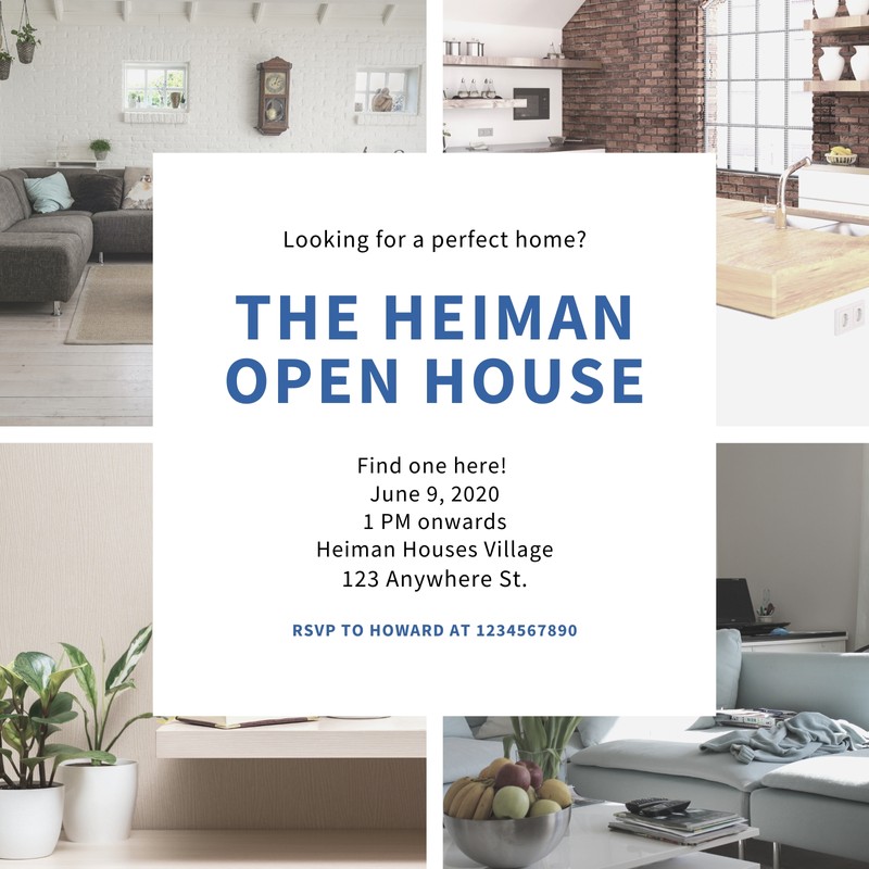 Free printable, customizable open house invitation templates Canva