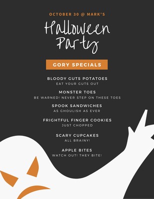 Customize 36 Halloween Menus Templates Online Canva