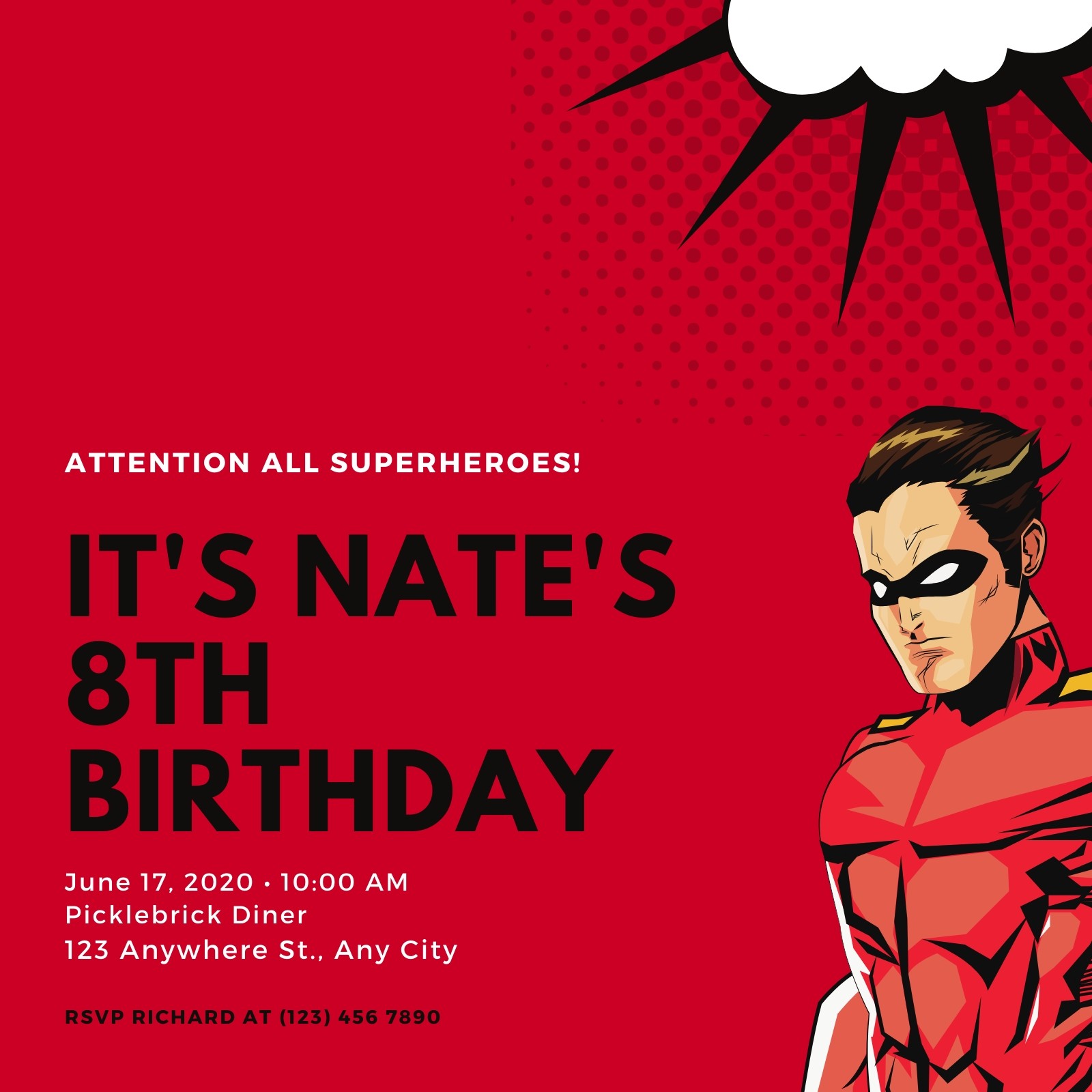 Free And Customizable Superhero Invitation Templates Canva