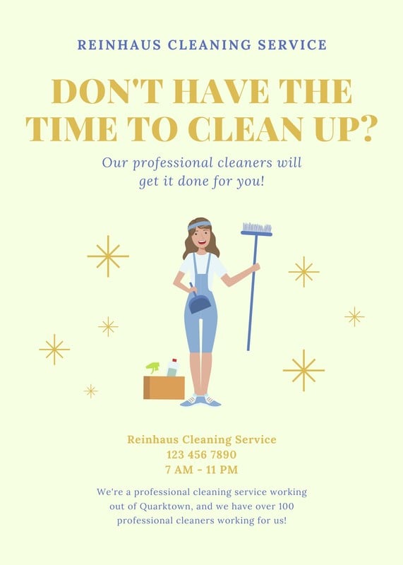 Free printable, customizable cleaning flyer templates Canva