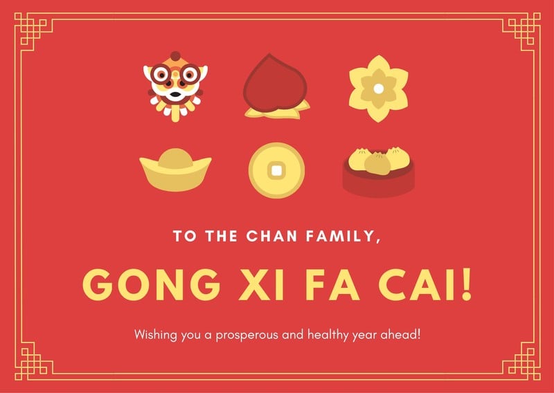 Free Chinese New Year Cards Templates to customize | Canva