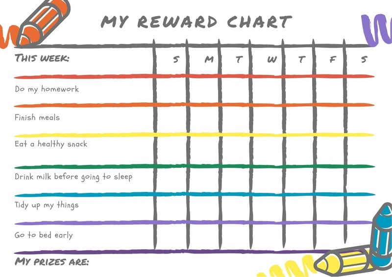 Reward Chart Template Toddler