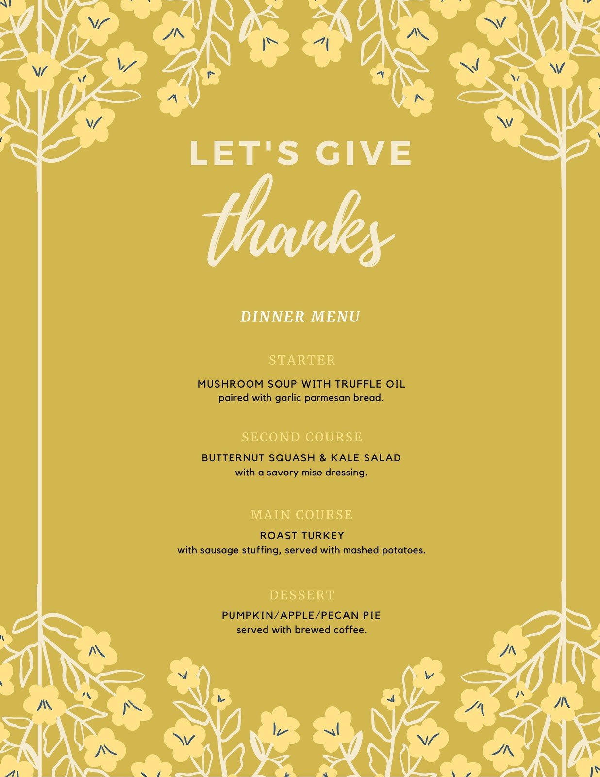 Free printable, customizable Thanksgiving menu templates  Canva Regarding Thanksgiving Day Menu Template
