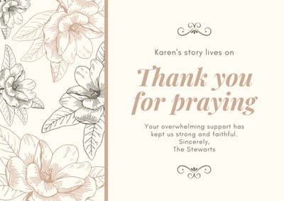 Free, printable funeral thank you card templates to customize | Canva