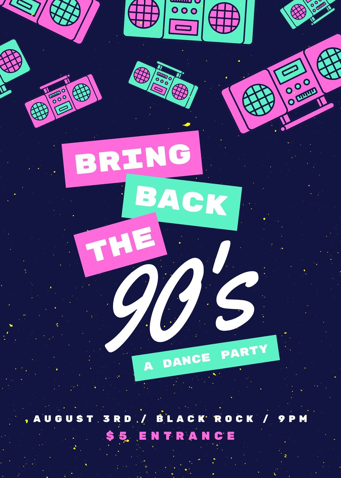 Blank 90S Party Invitation Template / 80 Customize Our Free Free 90s