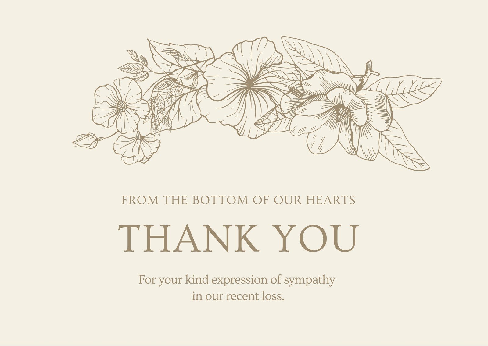 Free printable sympathy card templates to customize  Canva Regarding Sympathy Thank You Card Template