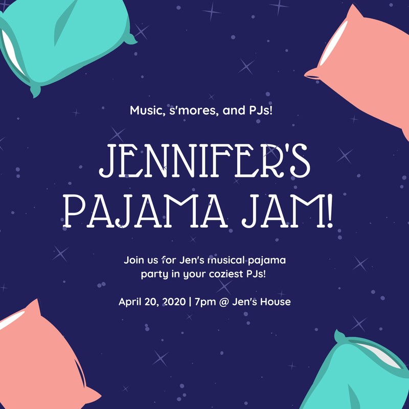 Free custom printable pajama party invitation templates | Canva