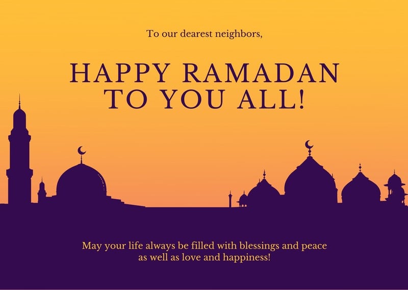Free custom printable Ramadan card templates Canva