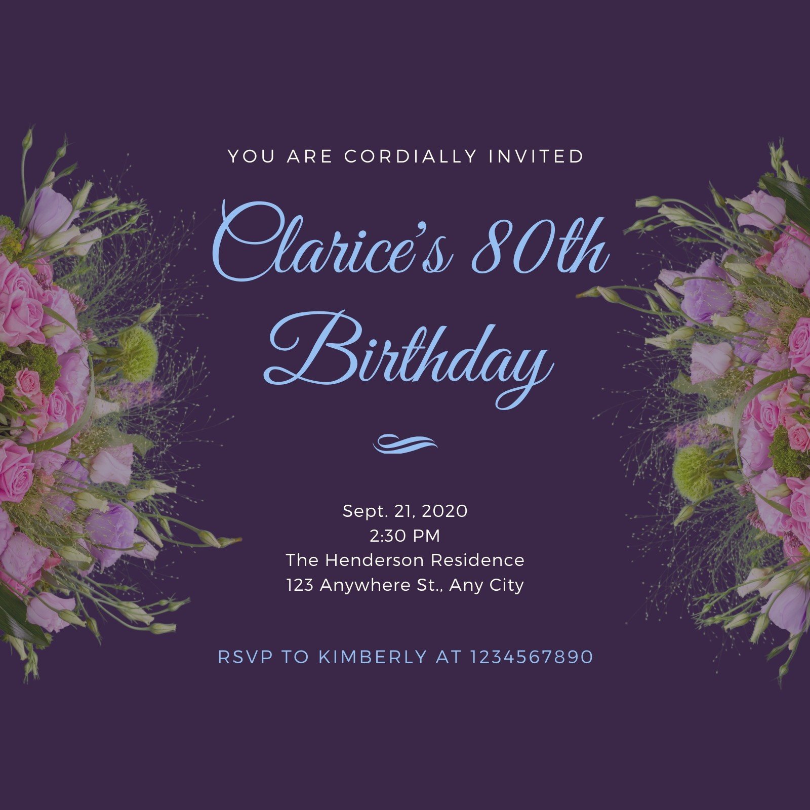 Free, Printable Custom 80th Birthday Invitation Templates, 47% OFF