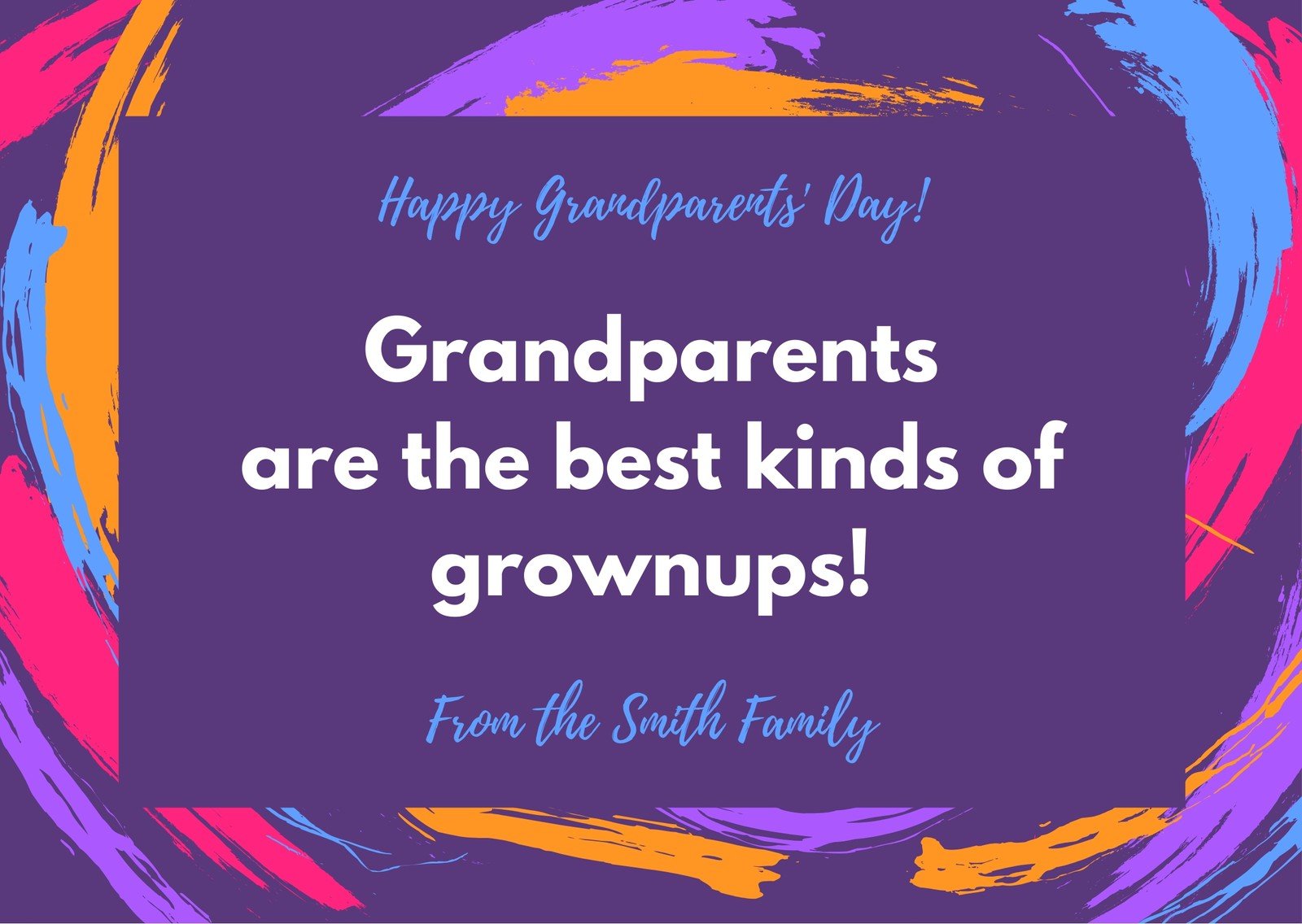 Free, custom printable Grandparents Day card templates Canva