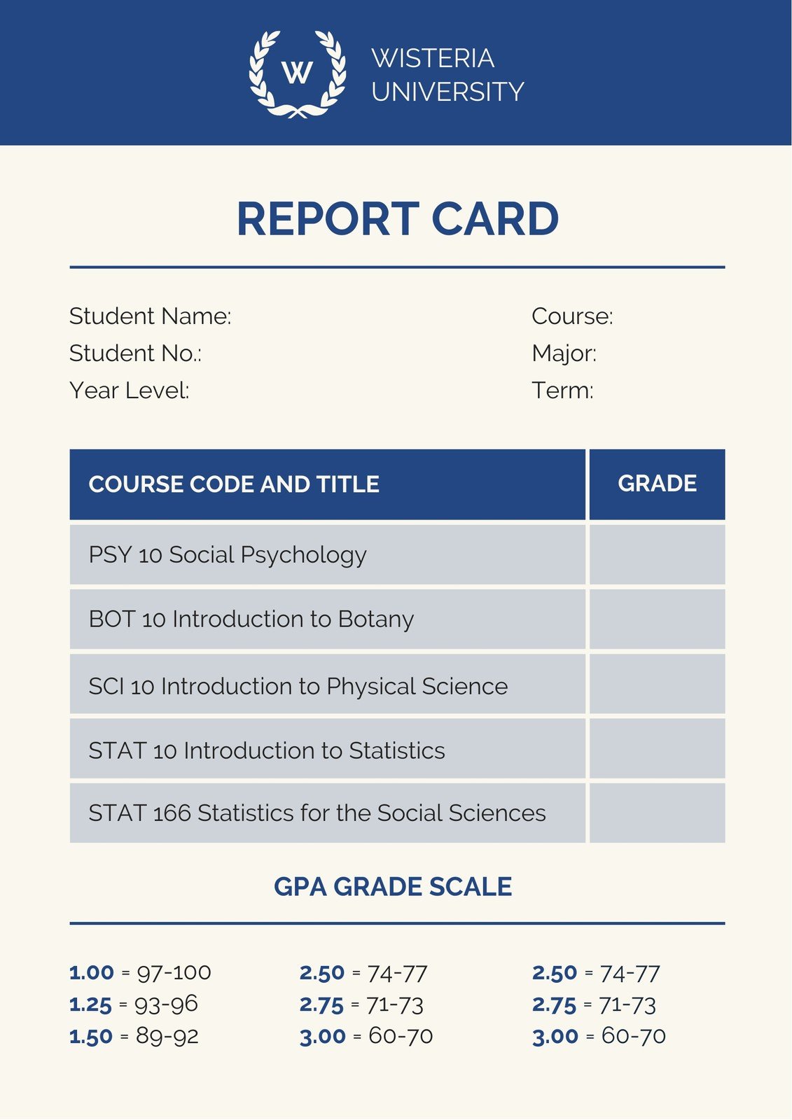 Customize 21+ College Report Cards Templates Online - Canva With Regard To College Report Card Template