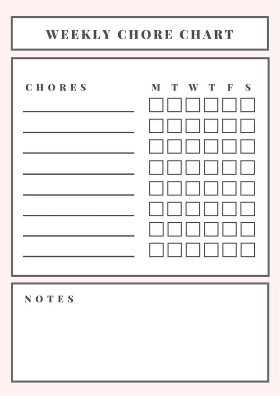 Weekly Chore Chart For Couples