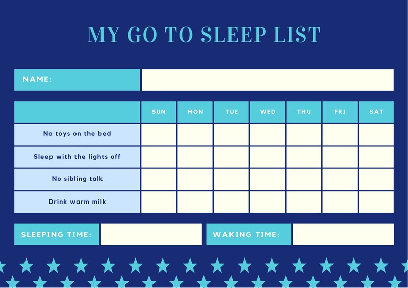 Reward Chart For Sleeping In Own Bed