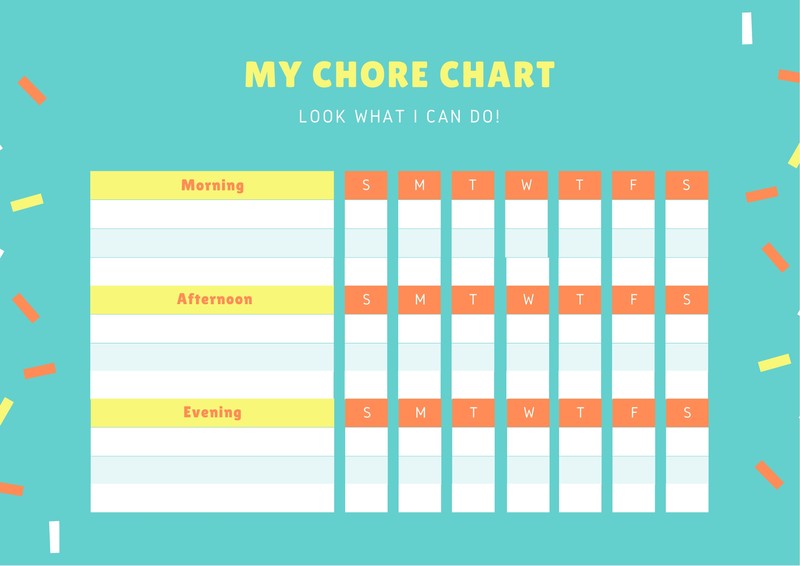 Morning And Evening Chore Chart