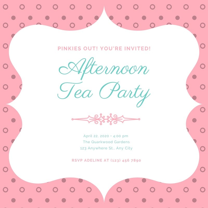 Free Custom Printable Tea Party Invitation Templates Canva 1519