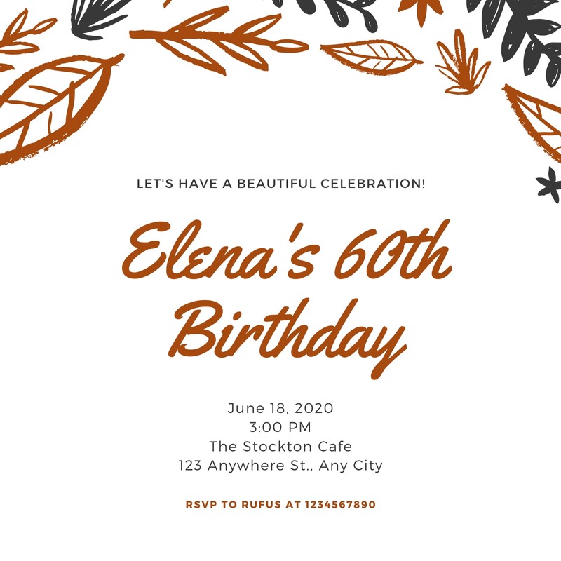 Page 2 - Free, printable custom 60th birthday invitation templates | Canva