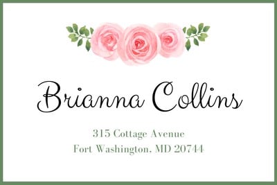 Green Floral Bordered Address Label - Templates By Canva