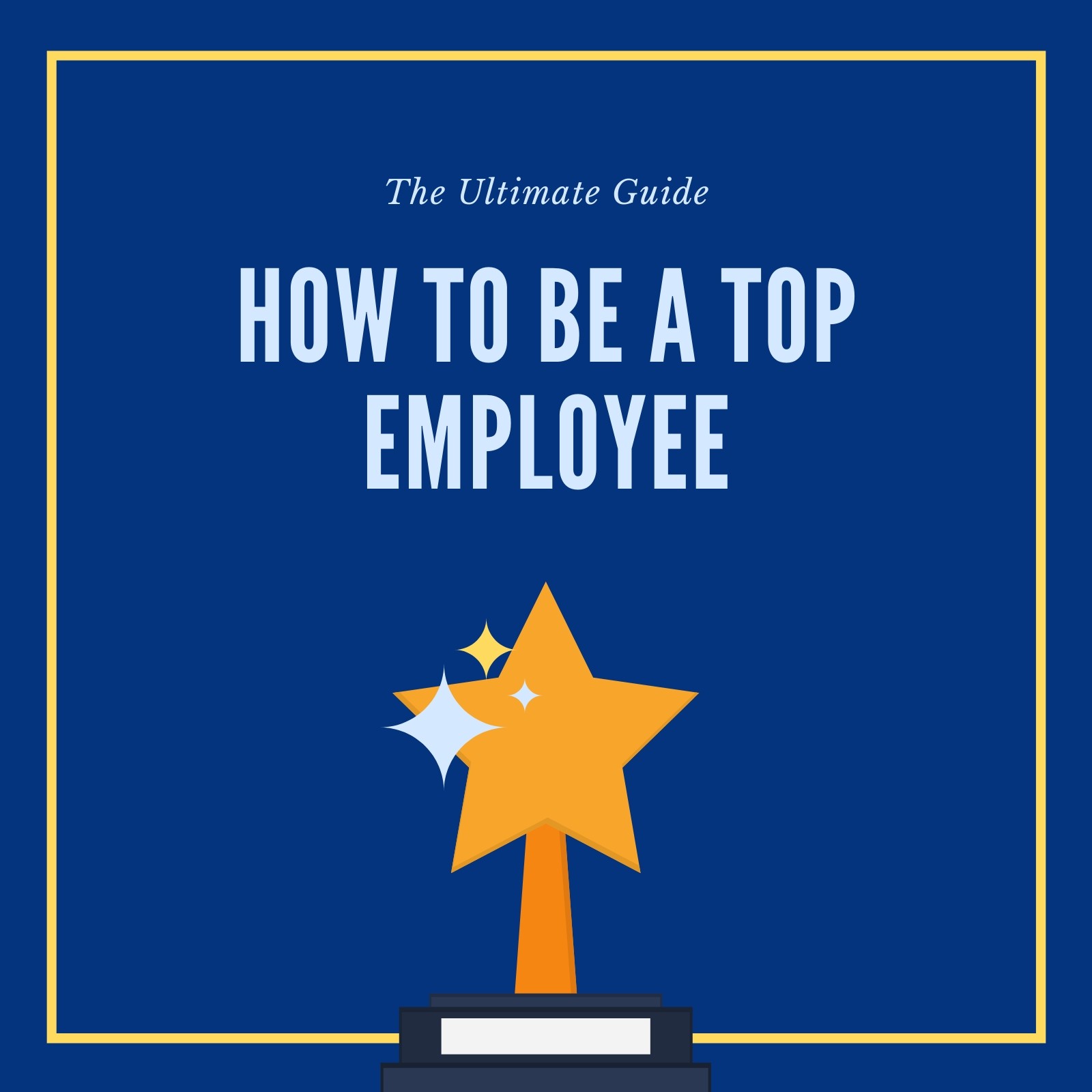 Blue Trophy Employee of the Month Social Media Graphic