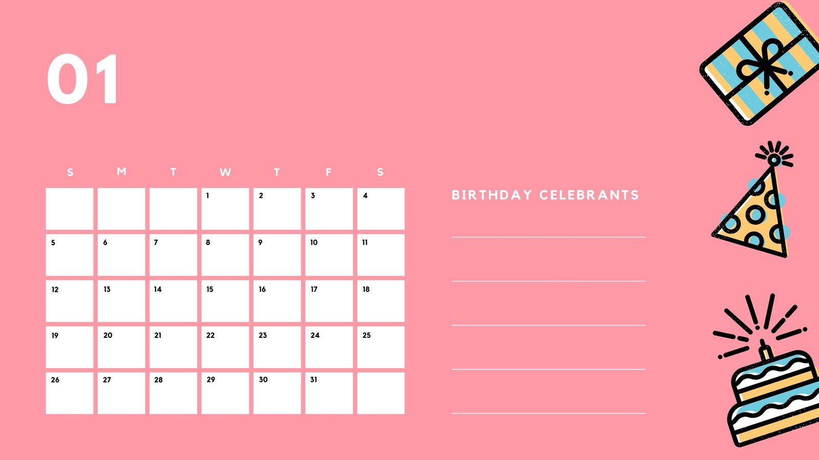 Free Printable Customizable Birthday Calendar Templates Canva