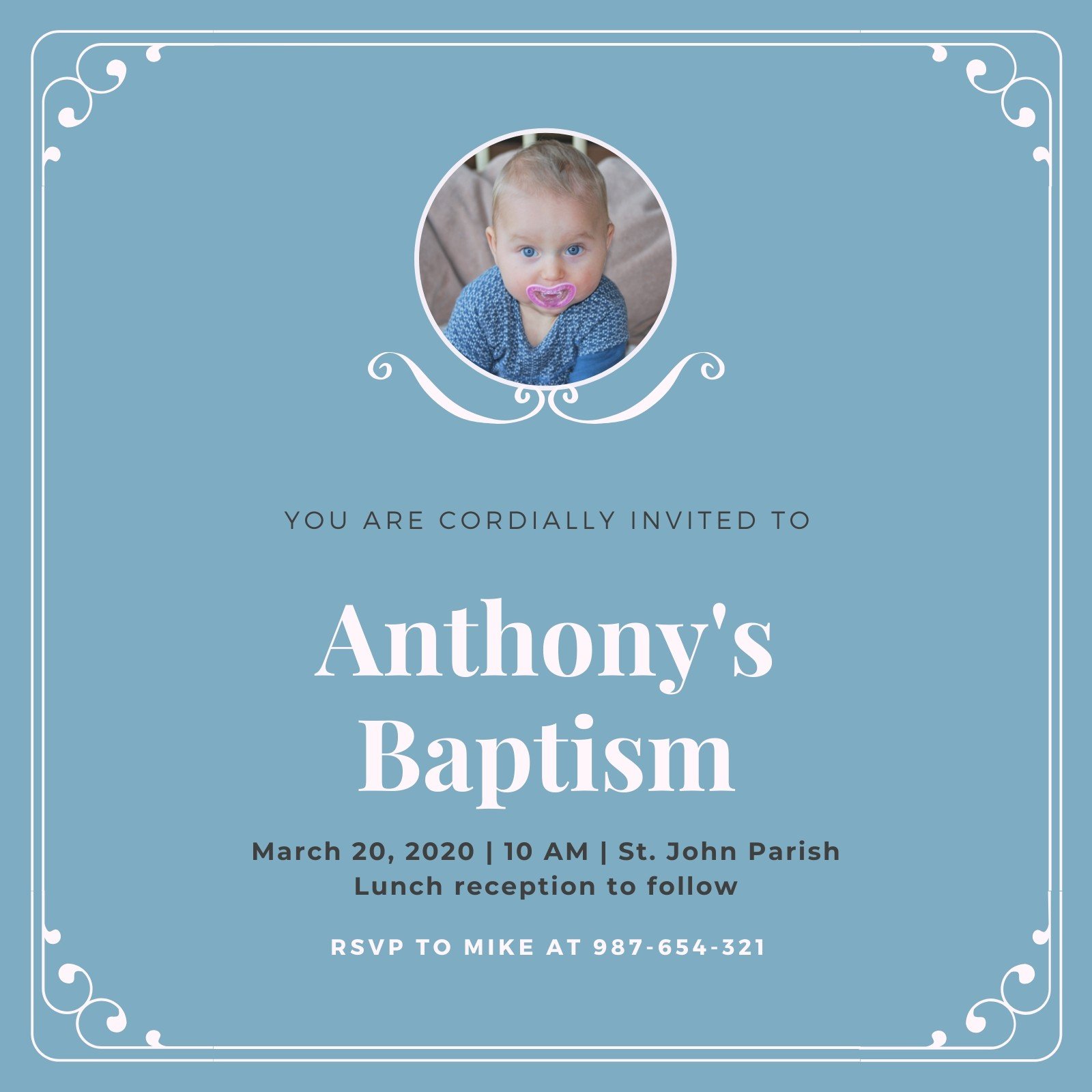 Free printable, customizable baptism invitation templates  Canva Within Baptism Invitation Card Template