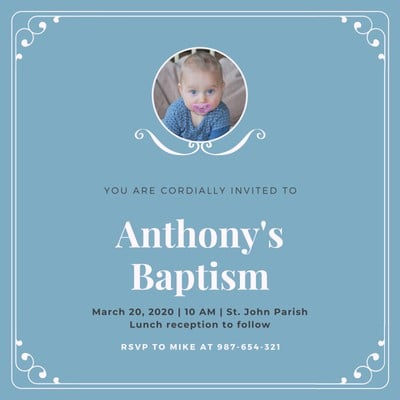 christening invitation for baby boy