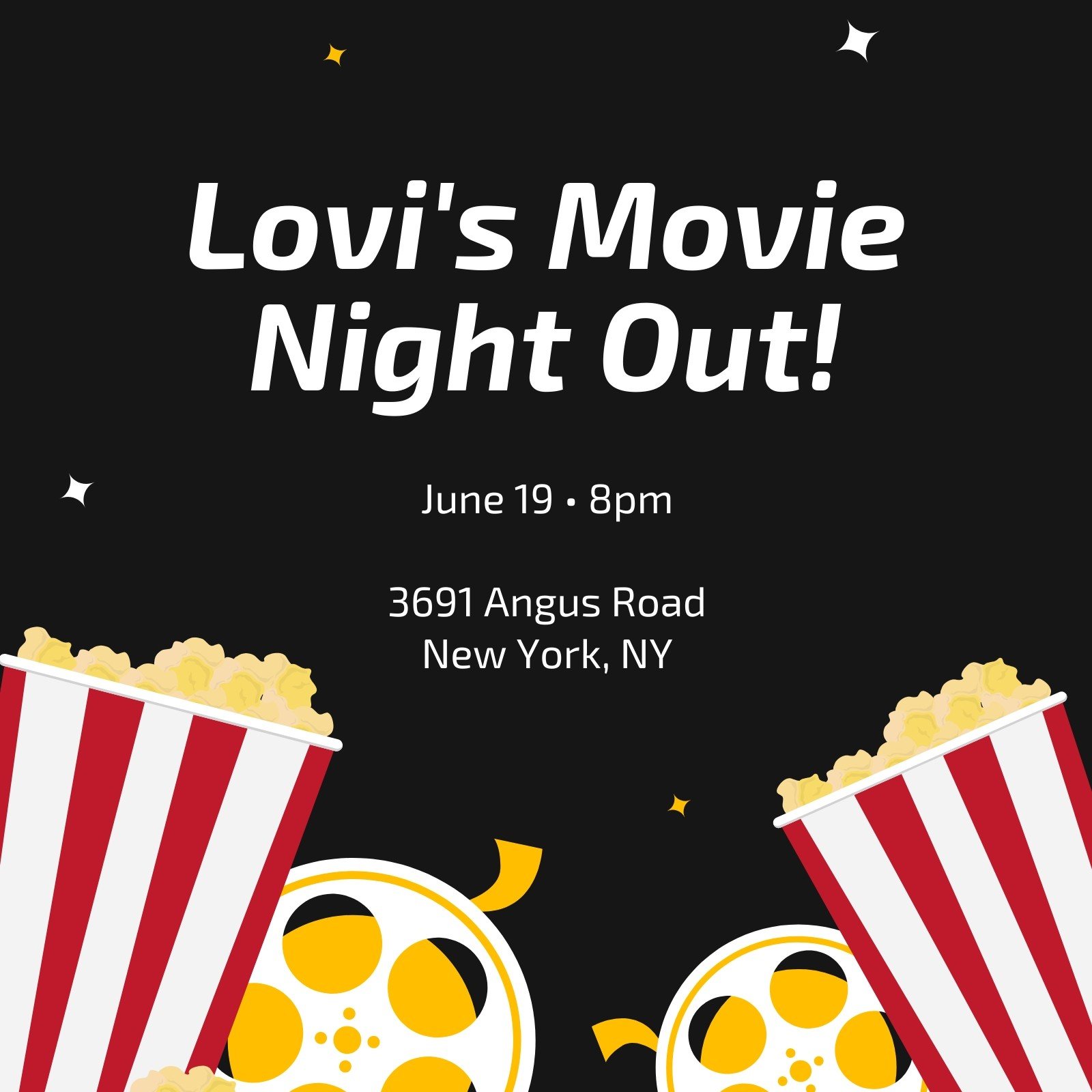 Free custom printable movie night invitation templates Canva