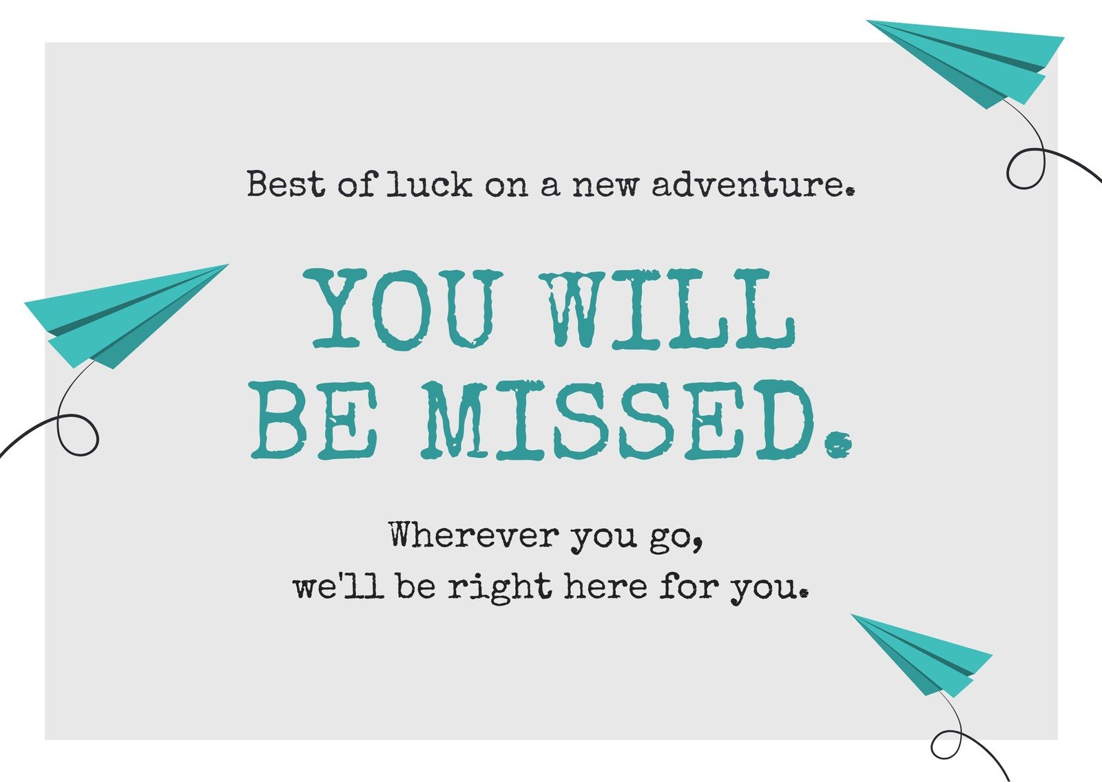 Free, printable farewell card templates to personalize online  Canva Inside Goodbye Card Template