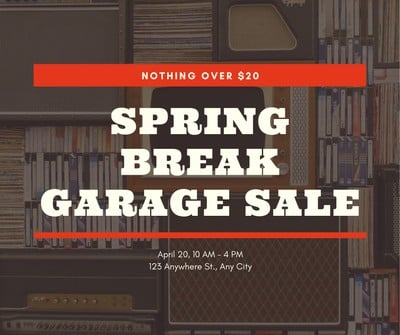 Orange And White Border Vintage Sale Yard Garage Flyer Templates