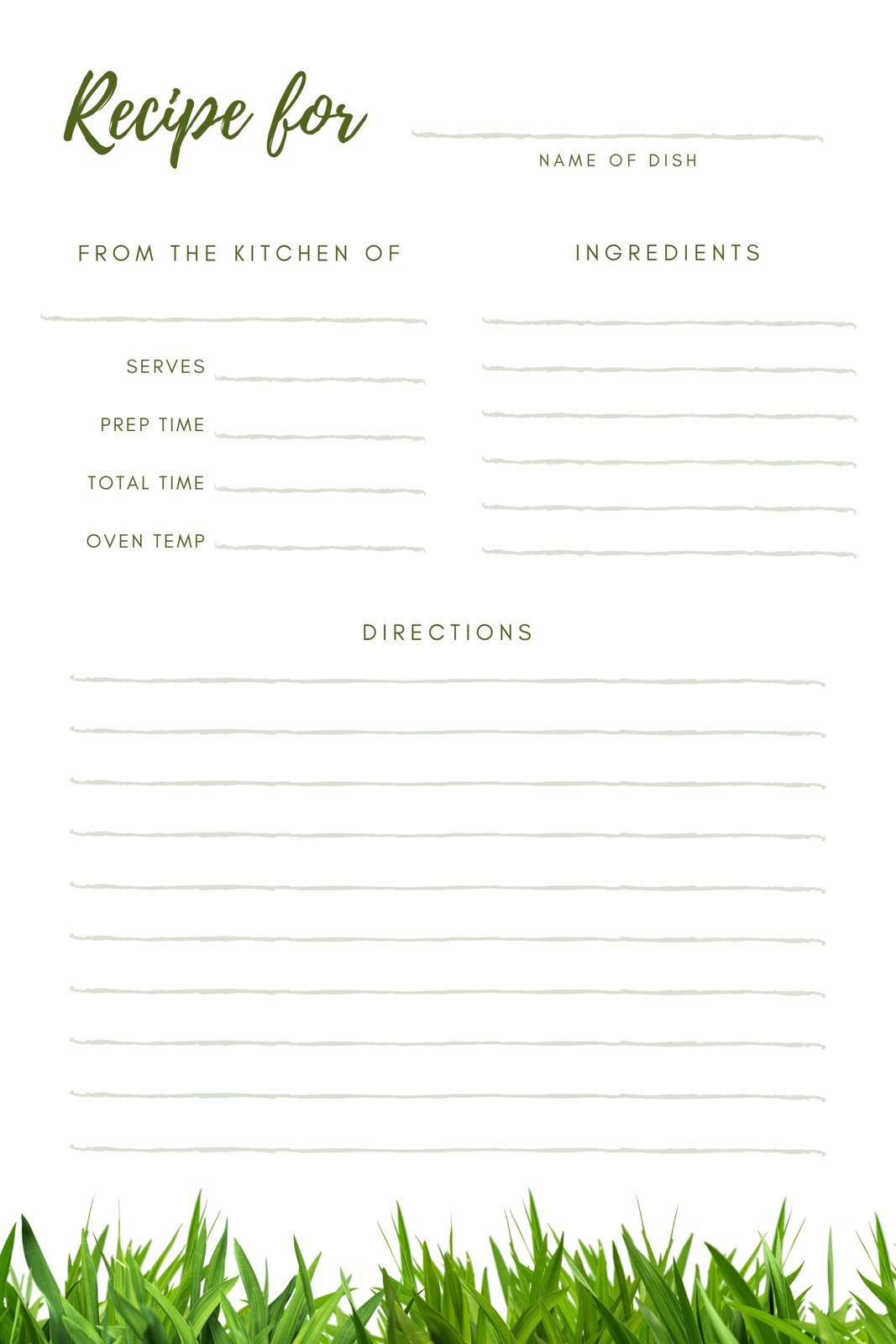 Free, custom printable recipe card templates online  Canva Intended For Full Page Recipe Template For Word