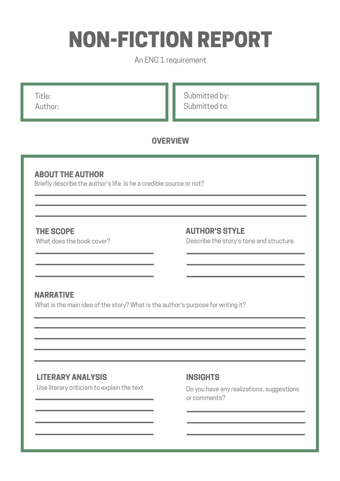 Page 22 - 22+ Free, printable, customizable report templates  Canva Regarding Nonfiction Book Report Template