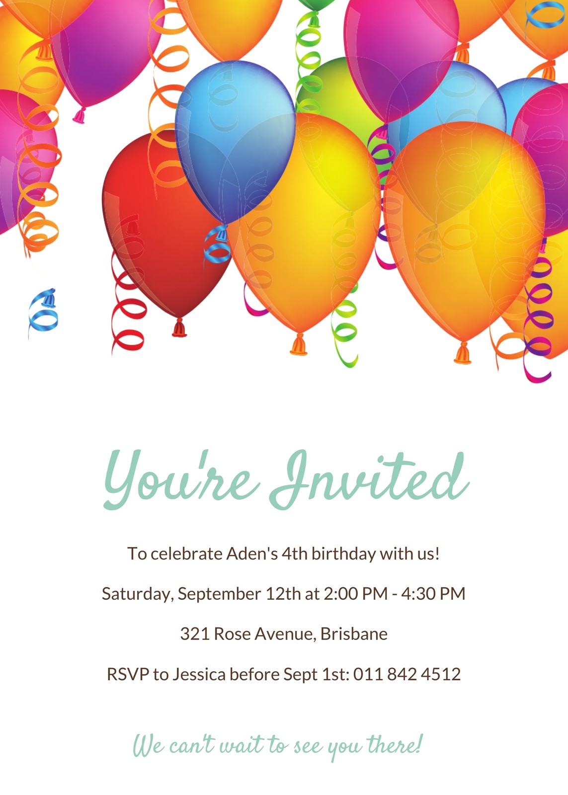 Colorful Balloons Birthday Party Invitation Templates By Canva