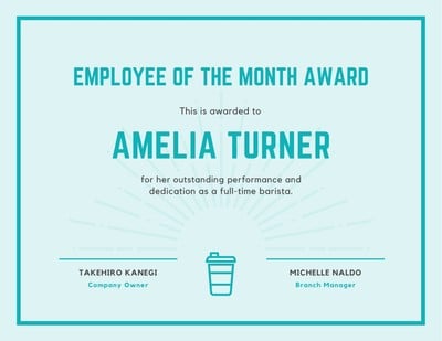 Free Employee Of The Month Certificate Template from marketplace.canva.com
