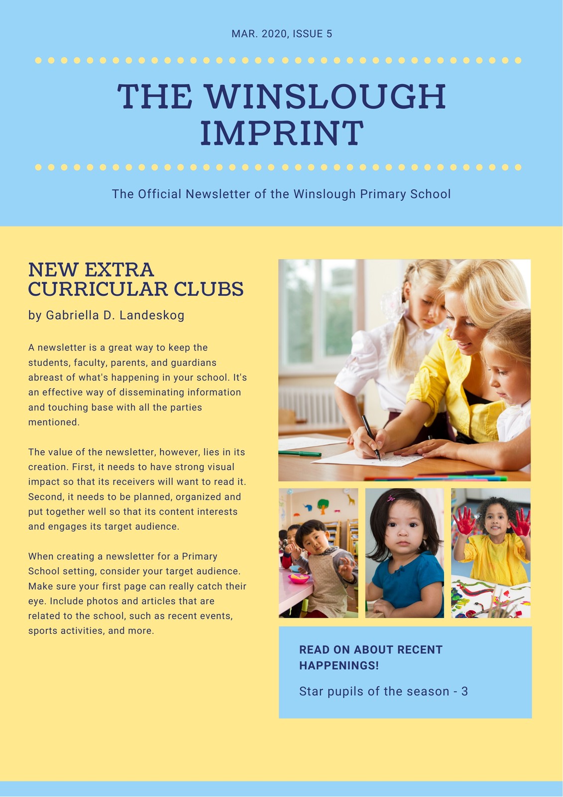 Free Custom Printable Preschool Newsletter Templates Canva