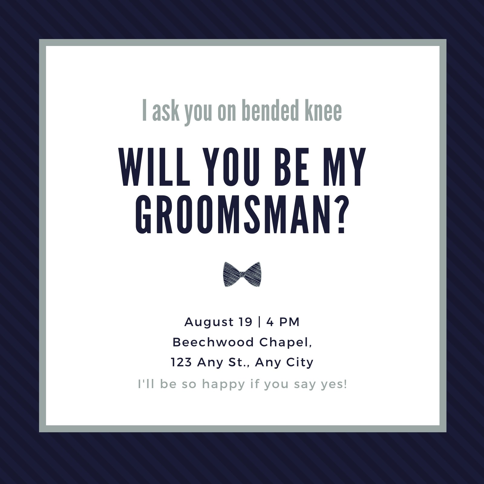 Will you be my GROOMSMAN printable Paper & Party Supplies Invitations ...