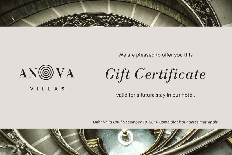 Page 2 Free custom printable hotel gift certificate templates Canva