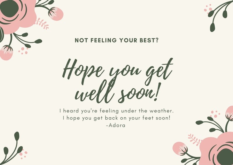 Free Beautiful And Editable Get Well Soon Card Templates Canva