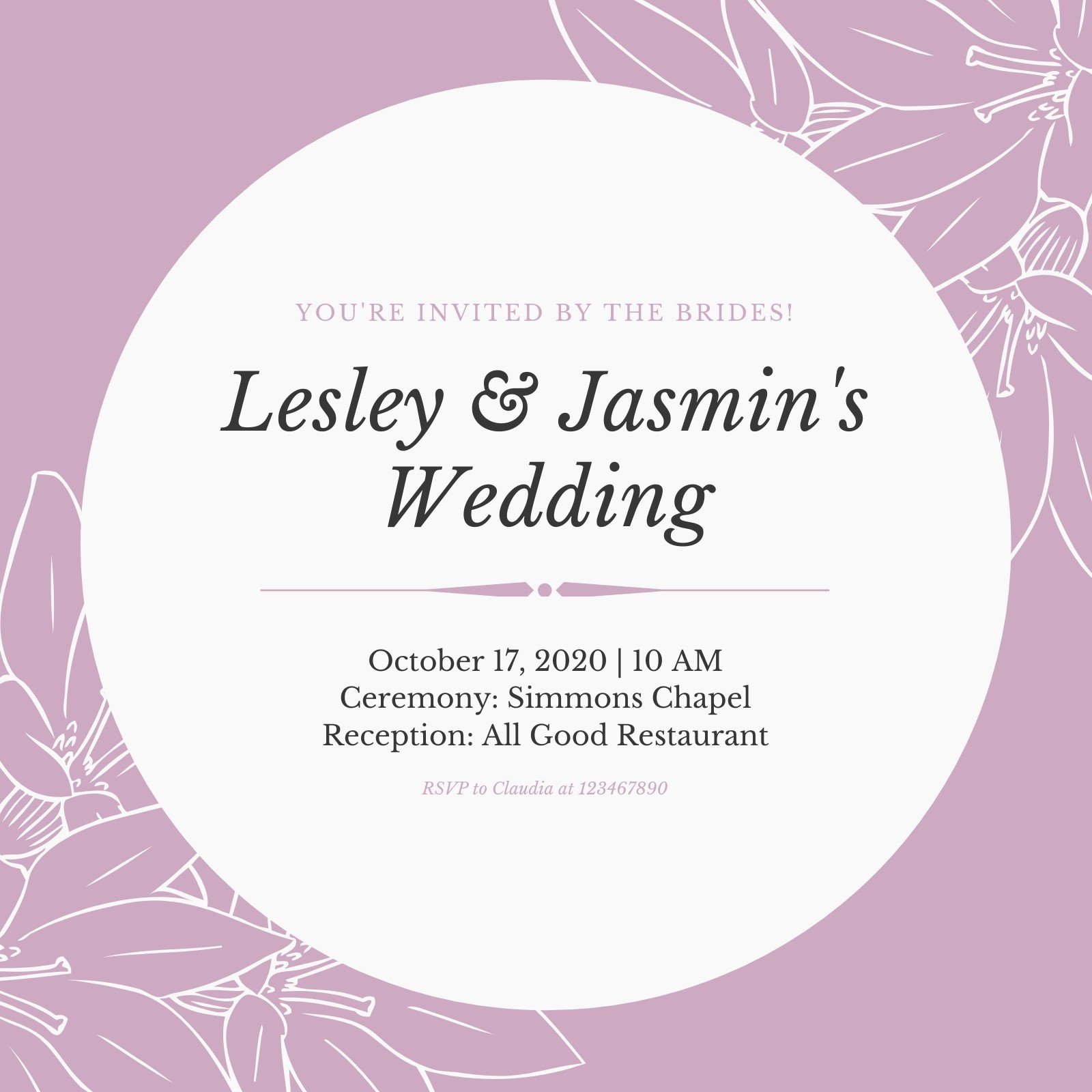 Free Custom Printable Same Sex Wedding Invitation Templates Canva 9034